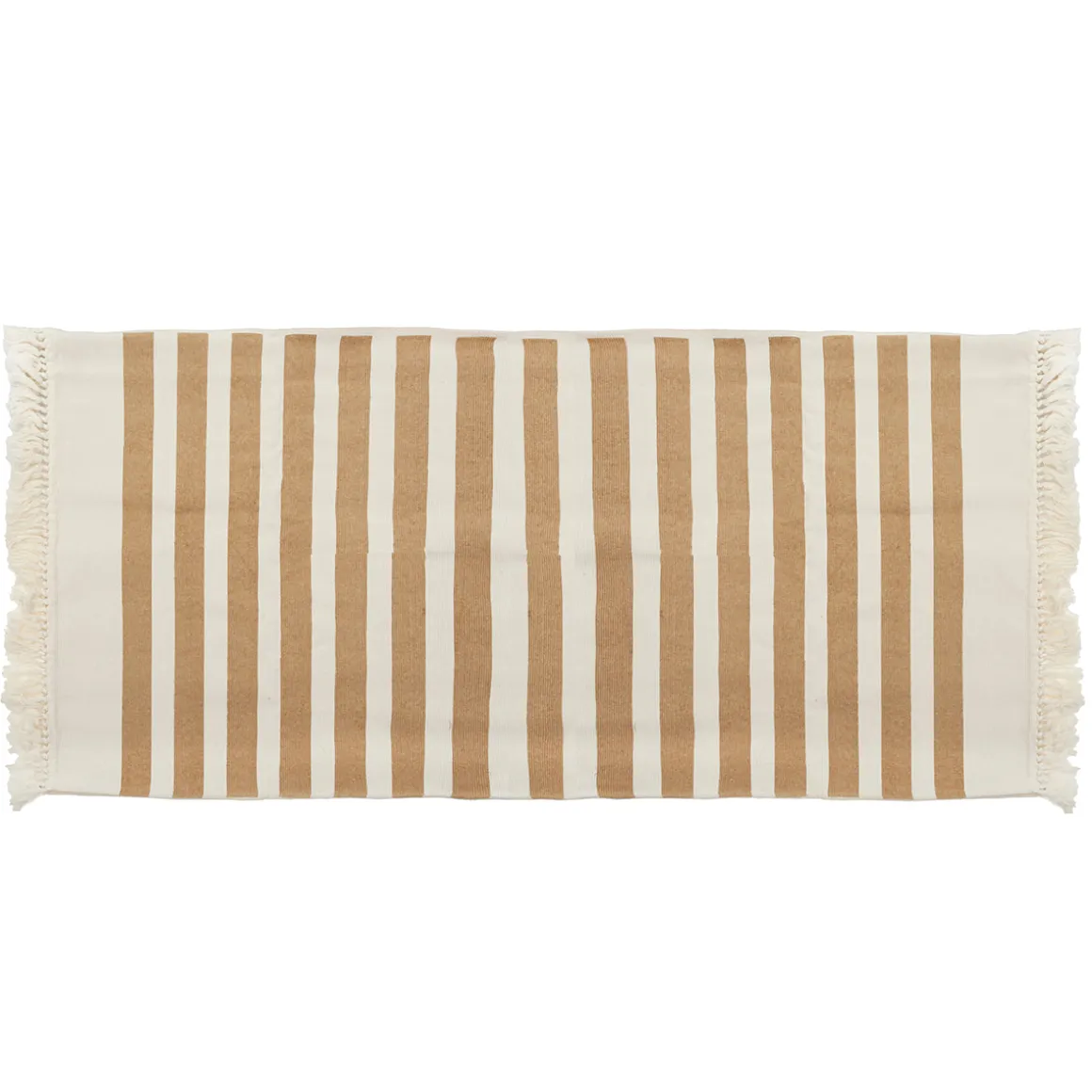 Alfombra de Algodón Beige 80 × 150 cm