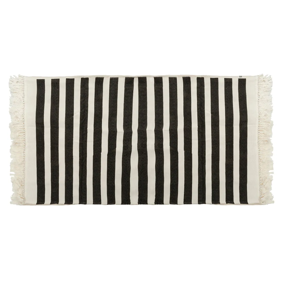 Alfombra de Algodón Negro 80 × 150 cm