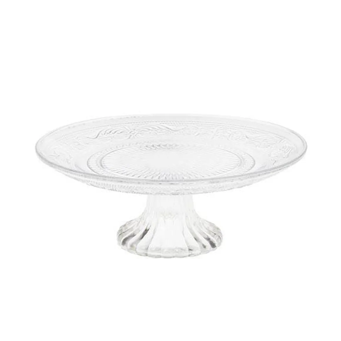 Bandeja con pie cristal relieve