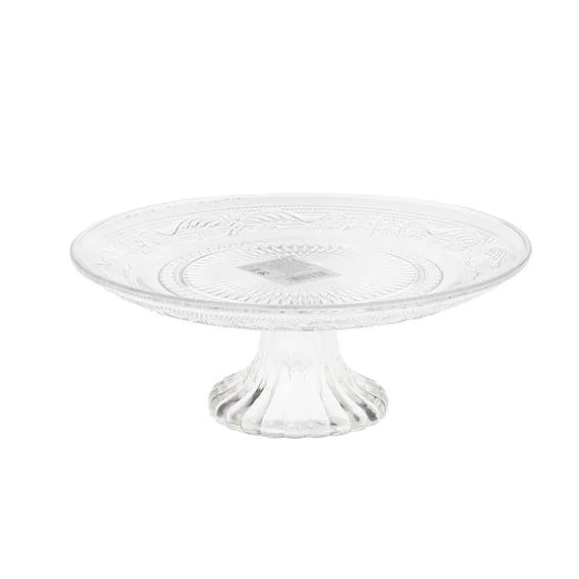 Bandeja con pie cristal relieve