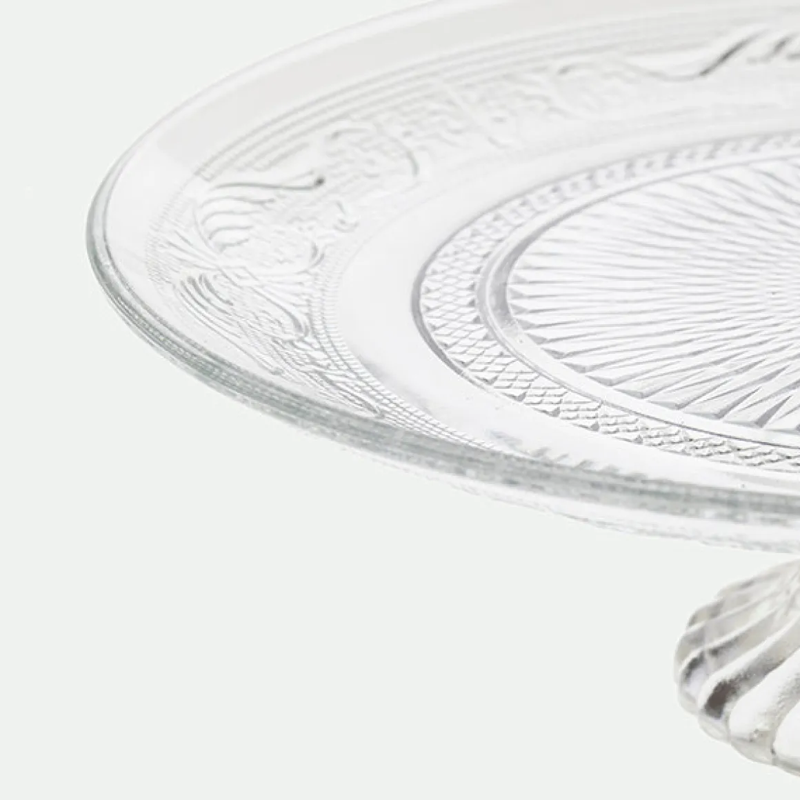 Bandeja con pie cristal relieve