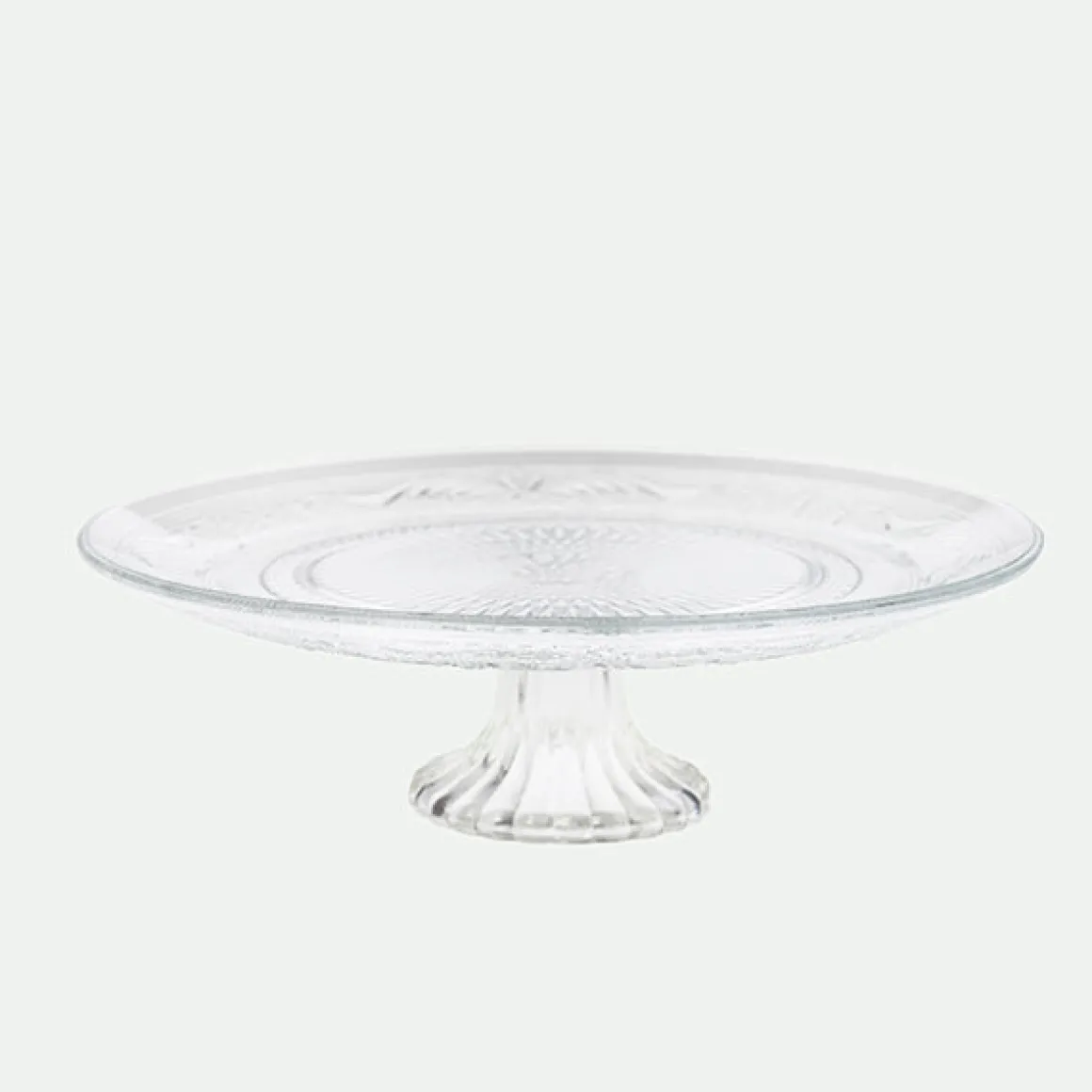 Bandeja con pie cristal relieve