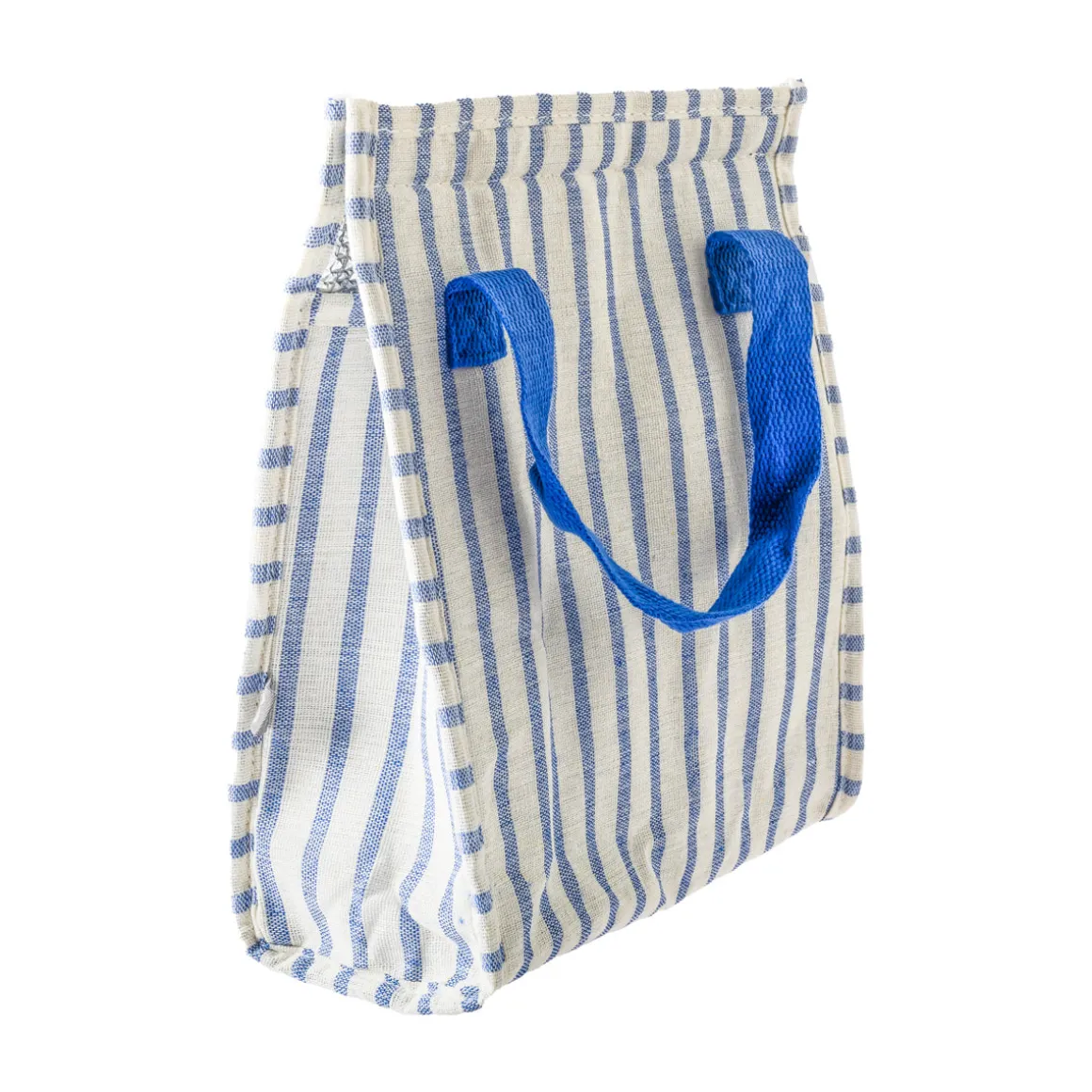 Bolsa Térmica de Rayas Azules de Algodón 22 x 11 x 26 cm
