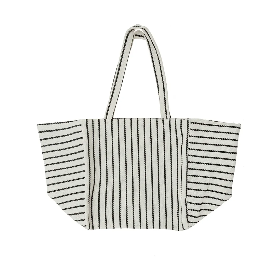 Bolso de Algodón con Rayas Azul Marino
