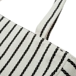 Bolso de Algodón con Rayas Azul Marino