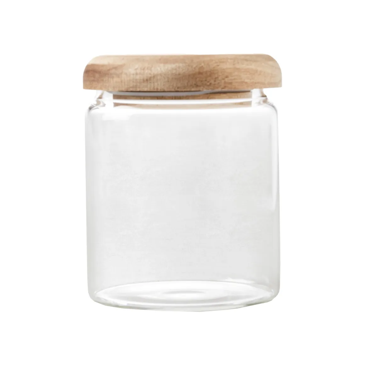 Bote de Borosilicato con Tapa de Acacia Transparente para almacenaje