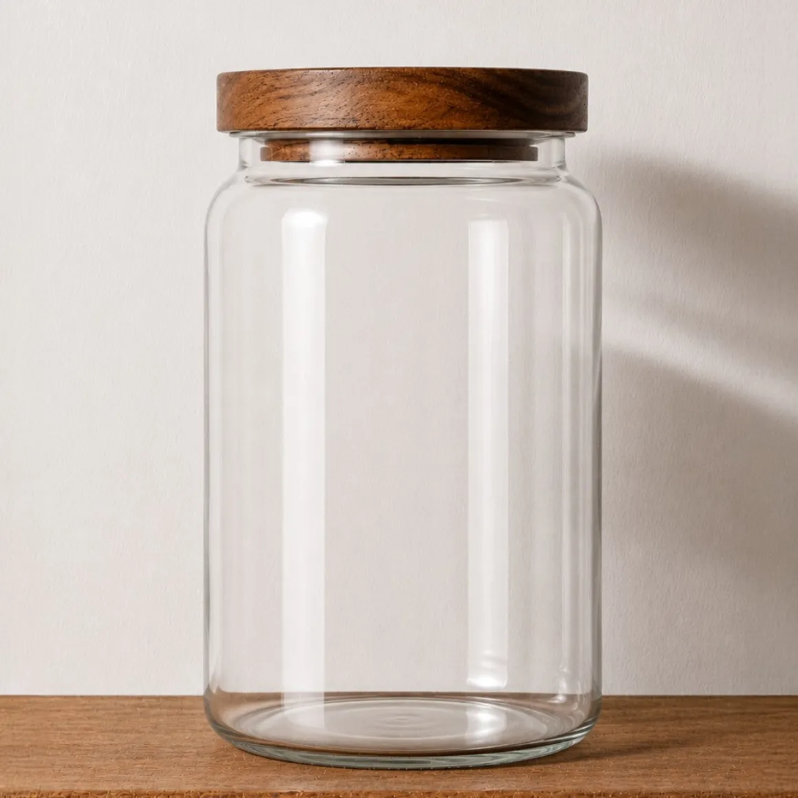 Bote de Borosilicato con Tapa de Acacia Transparente para cocina