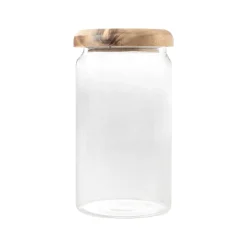 Bote de Borosilicato con Tapa de Acacia Transparente para cocina
