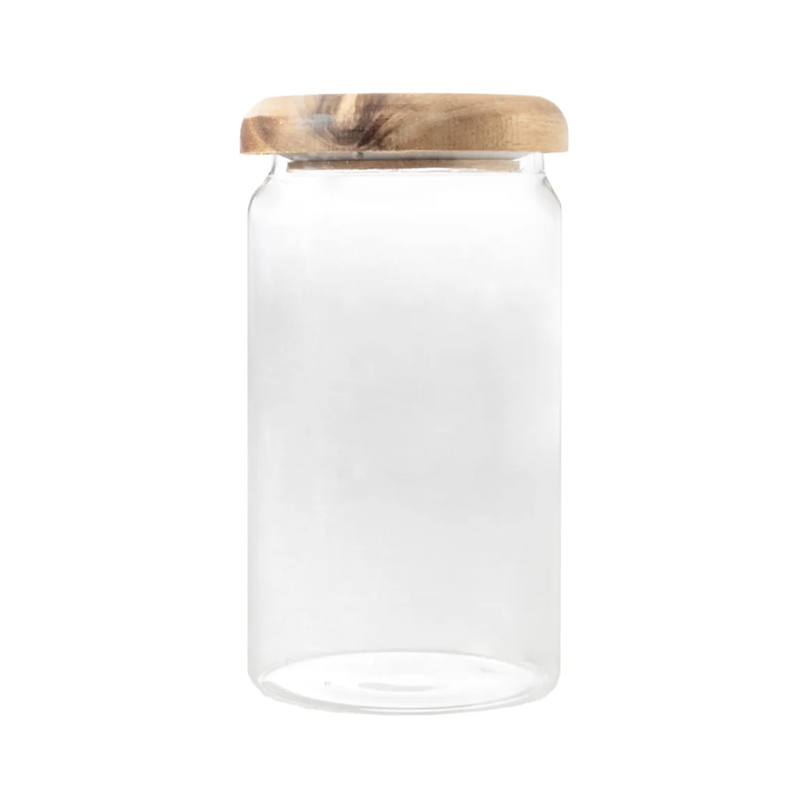Bote de Borosilicato con Tapa de Acacia Transparente para cocina