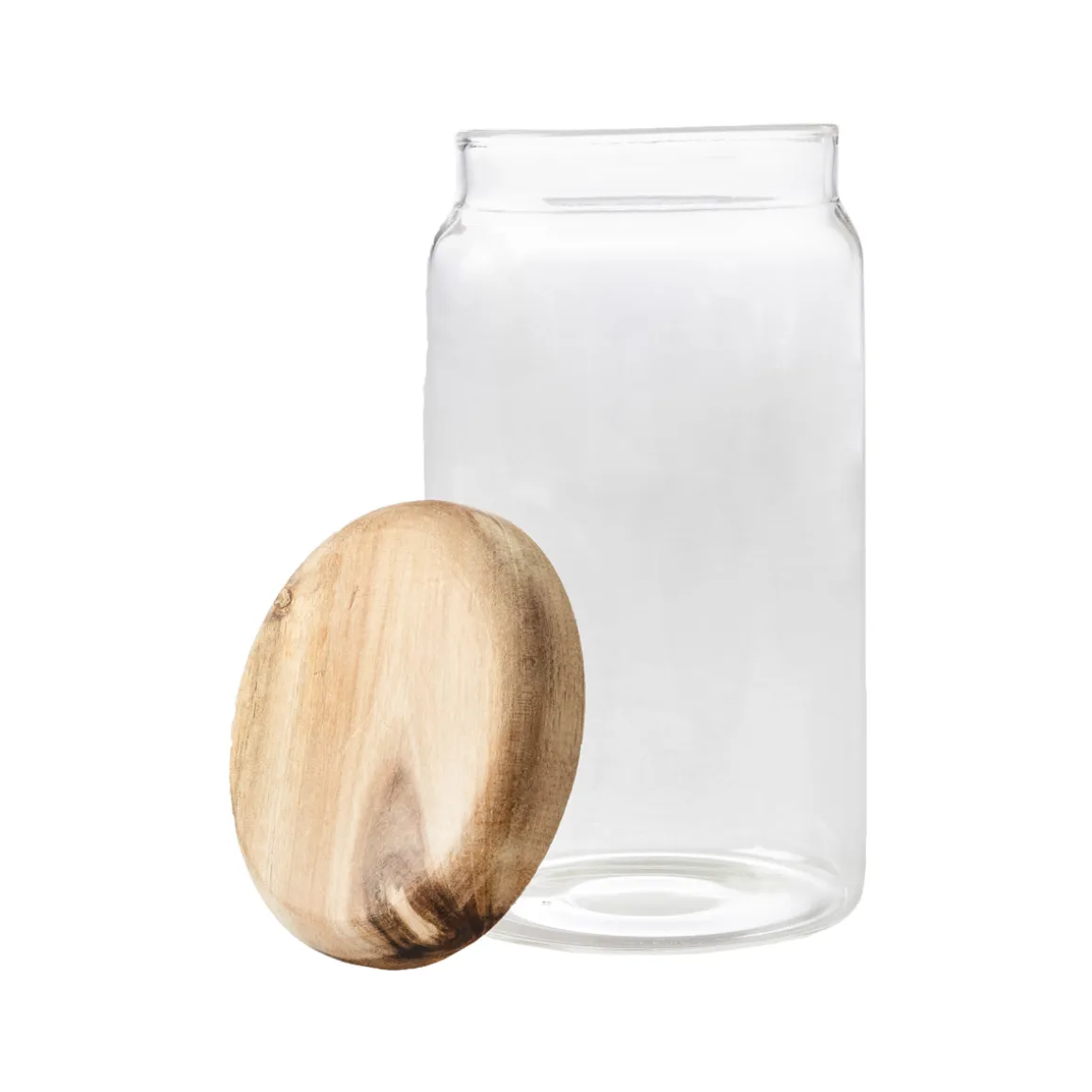 Bote de Borosilicato con Tapa de Acacia Transparente para cocina