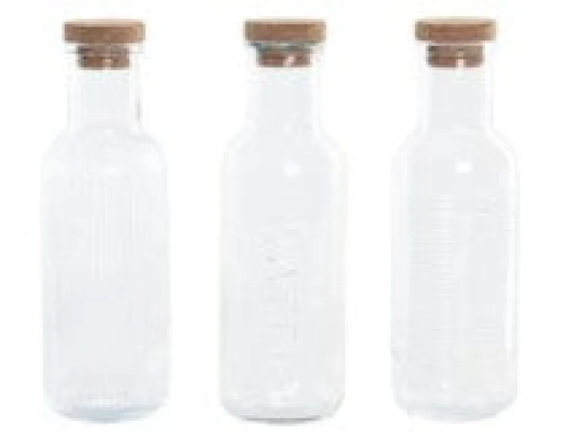 Botella cristal tapón corcho