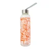 Botella vidrio 500cl tapa y lazo naranja