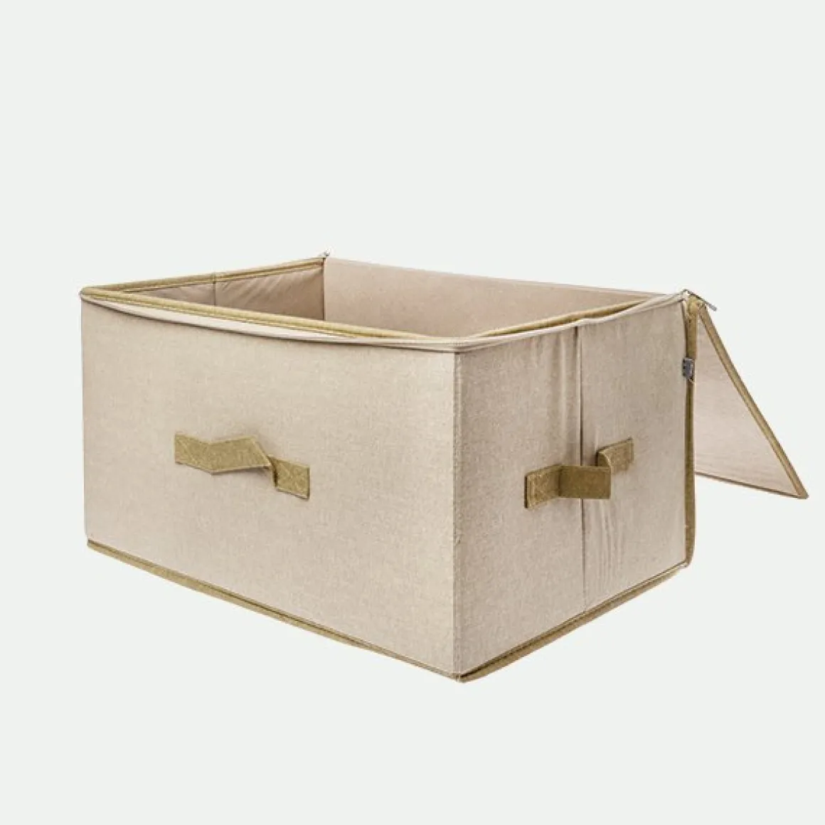 Caja con tapa, cierre y asa