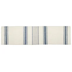 Camino de Mesa de Algodón y Lino con Rayas Azules 50 x 160 cm