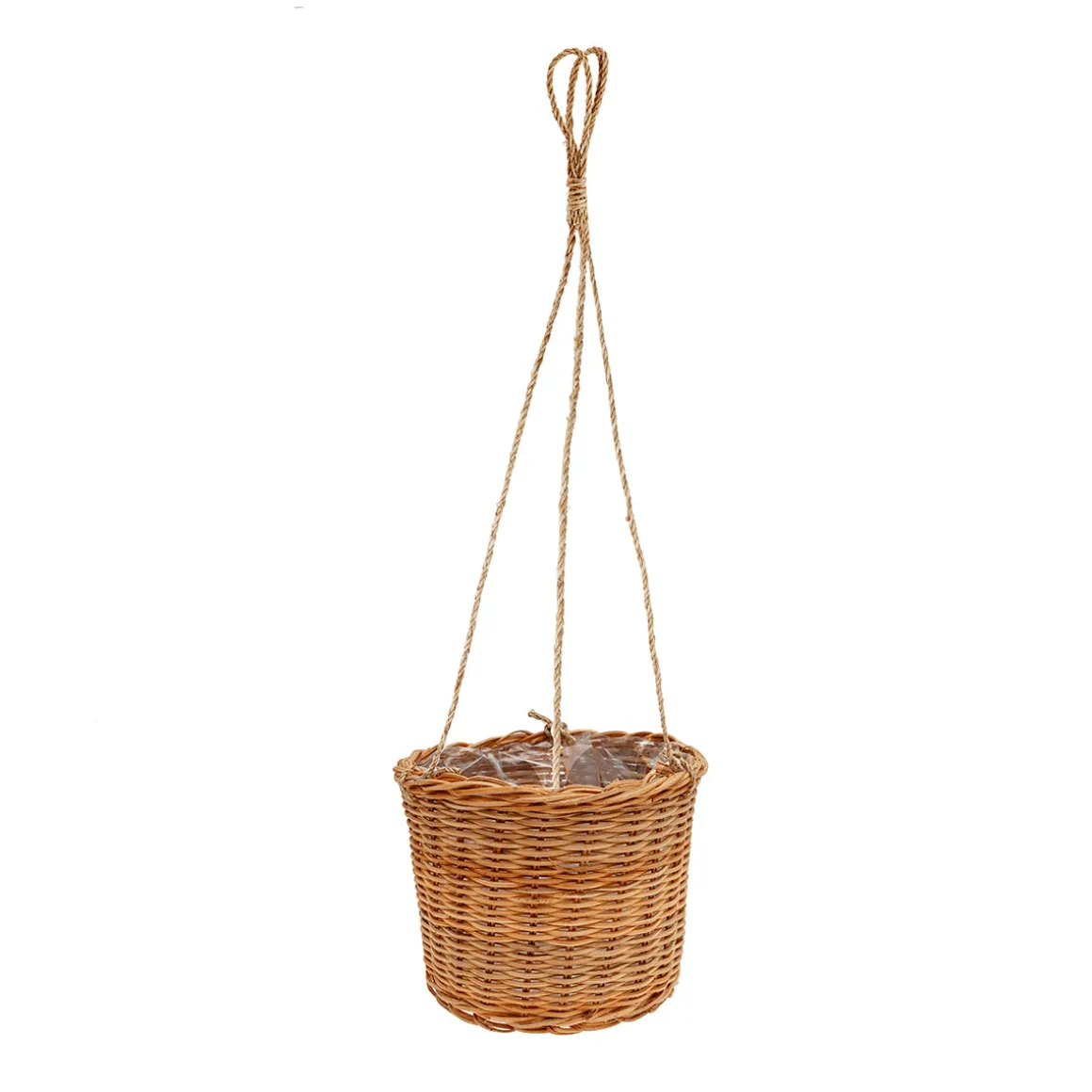 Cesta colgante de ratán