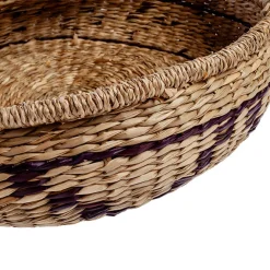 Cesta mimbre cenefa negra con asas