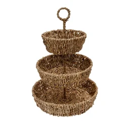 CESTA SEAGRASS 31X25X7 FRUTA MARRON