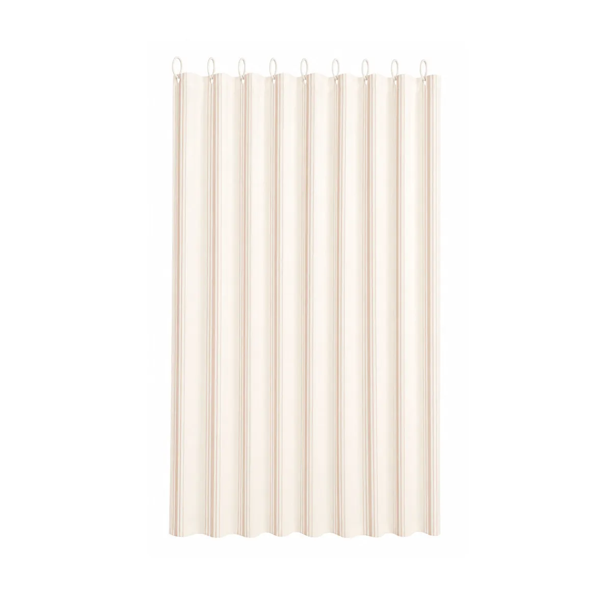 Cortina de Ducha Beige con Rayas y 12 Anillas 180 × 200 cm