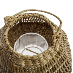 Farol fibra natural con vaso