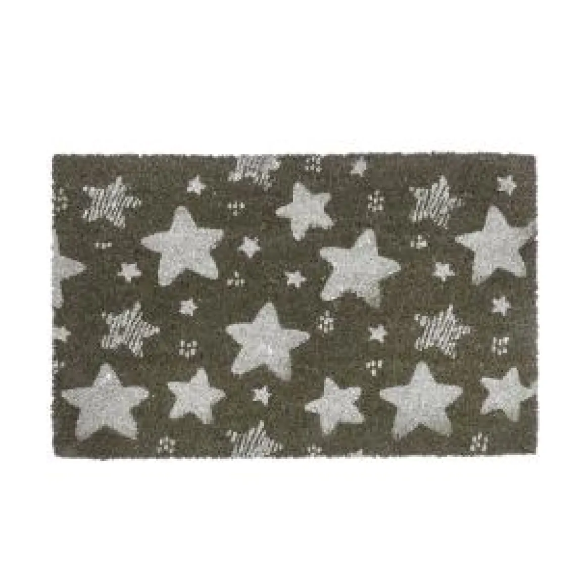 Felpudo fibra coco estrellas negro