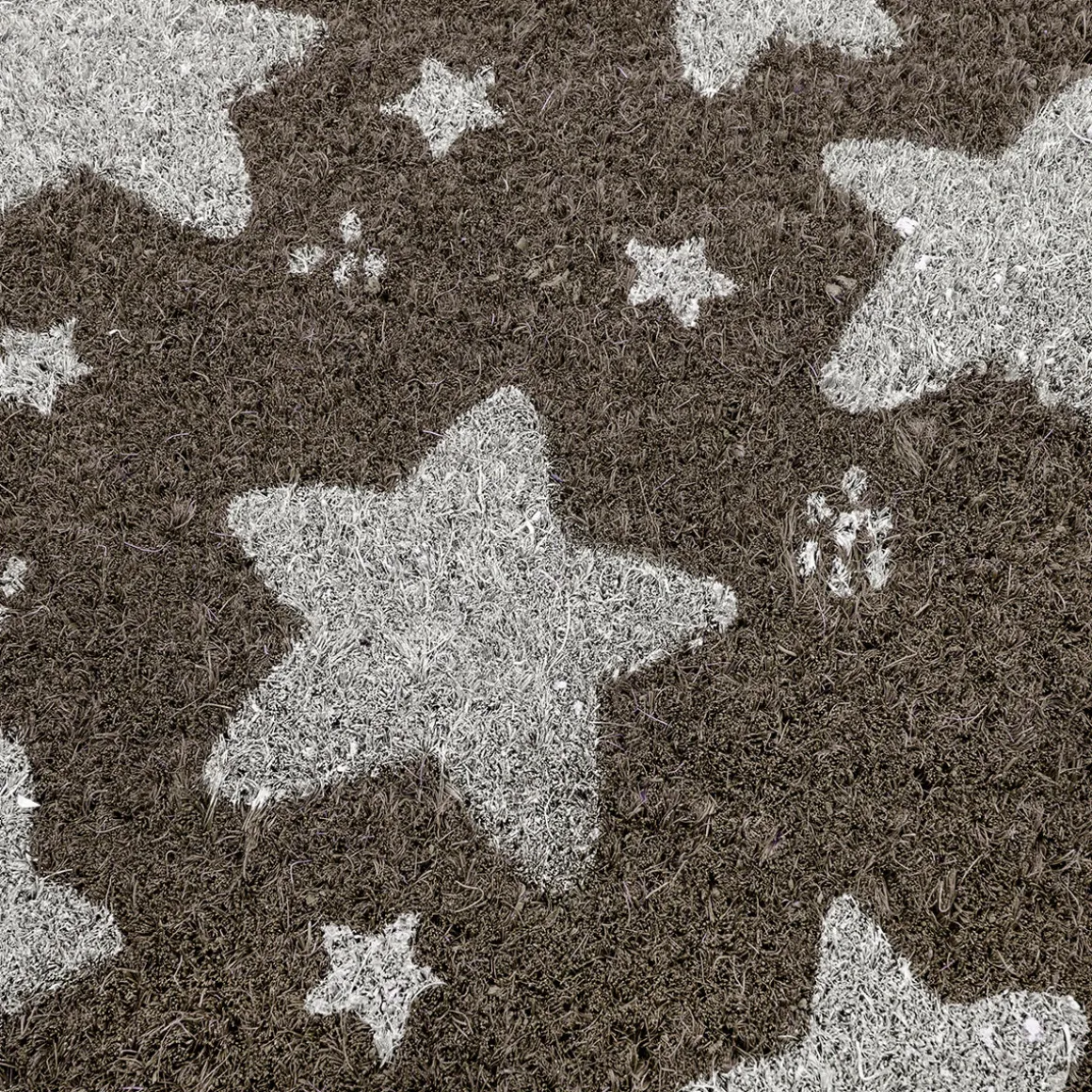 Felpudo fibra coco estrellas negro
