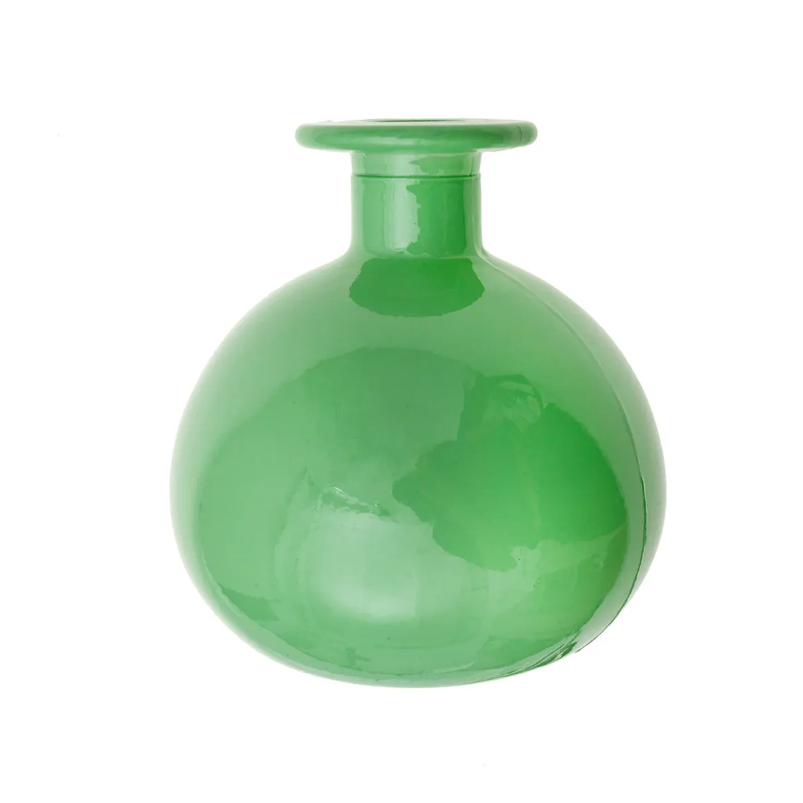 FLORERO DE VIDRIO RECICLADO BOTELLA VERDE