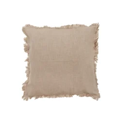 Funda de Cojín de Algodón Beige 45 × 45 cm