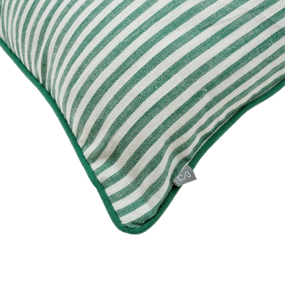 Funda de Cojín Verde con Rayas 45 x 45 cm