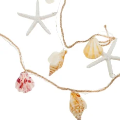 Guirnalda de Luces LED con Estrellas de Mar y Conchas 120 cm