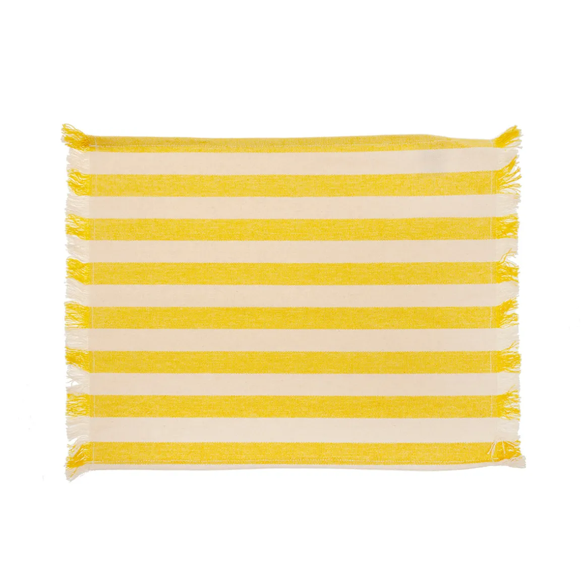 Individual Amarillo de Algodón con Flecos 30 x 50 cm