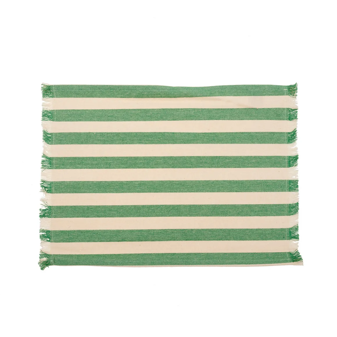 Individual Verde de Algodón con Flecos 35 x 50 cm