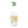 Jarra de Cristal con Tapa Verde y Diseño floral