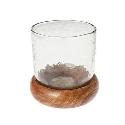 Jarrón con base de madera