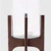 Jarrón cristal con base de madera