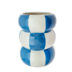 Jarrón de Cerámica Azul Bicolor 12,4 x 12,4 x 15,5 cm
