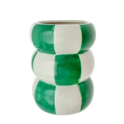 Jarrón de Cerámica Verde Bicolor 12,4 x 12,4 x 15,5 cm