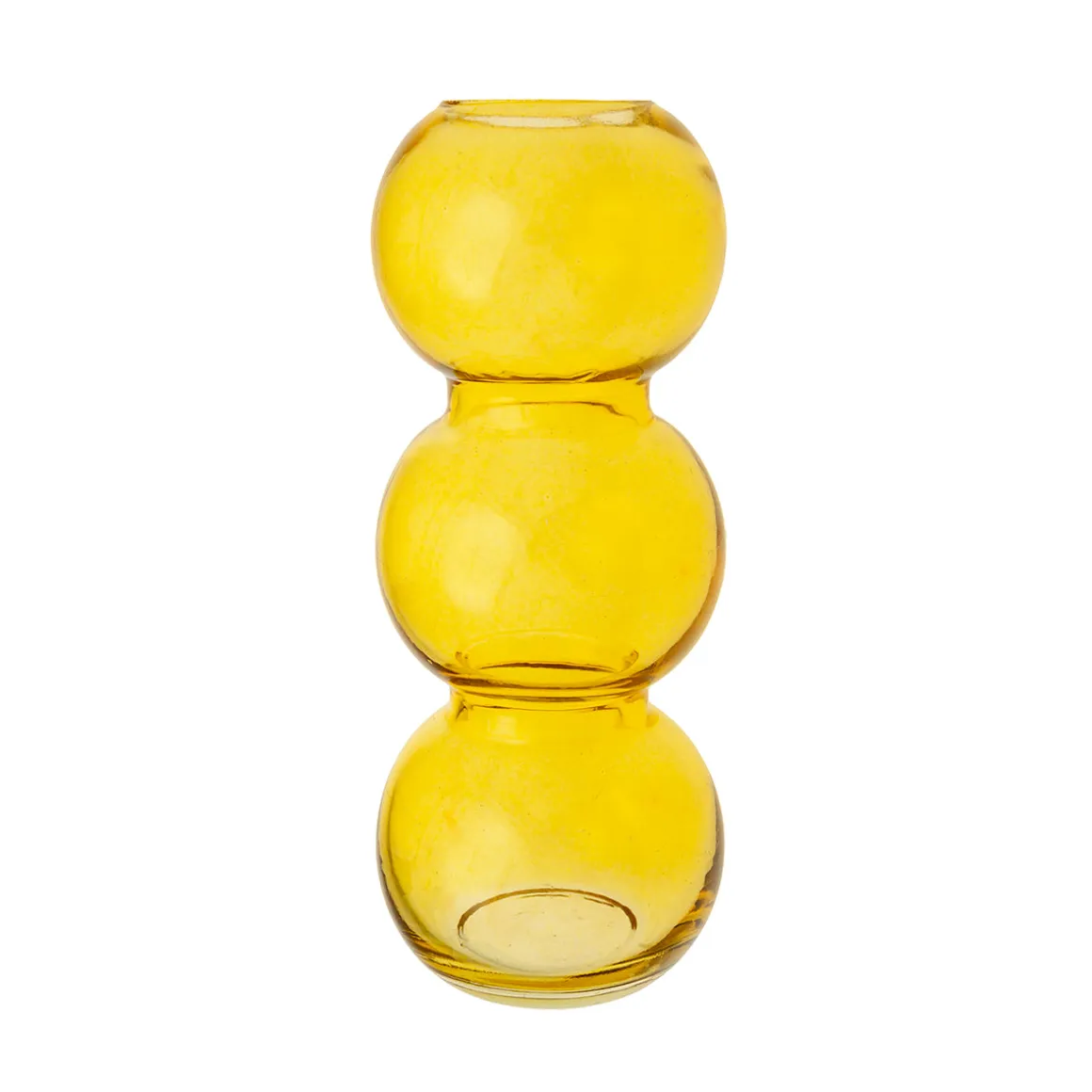Jarrón de Vidrio Amarillo Decorativo 22,5 cm