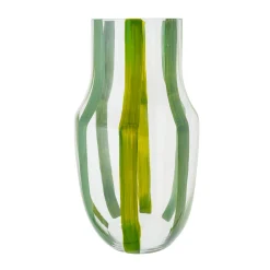 Jarrón de Vidrio Verde Decorativo Alto