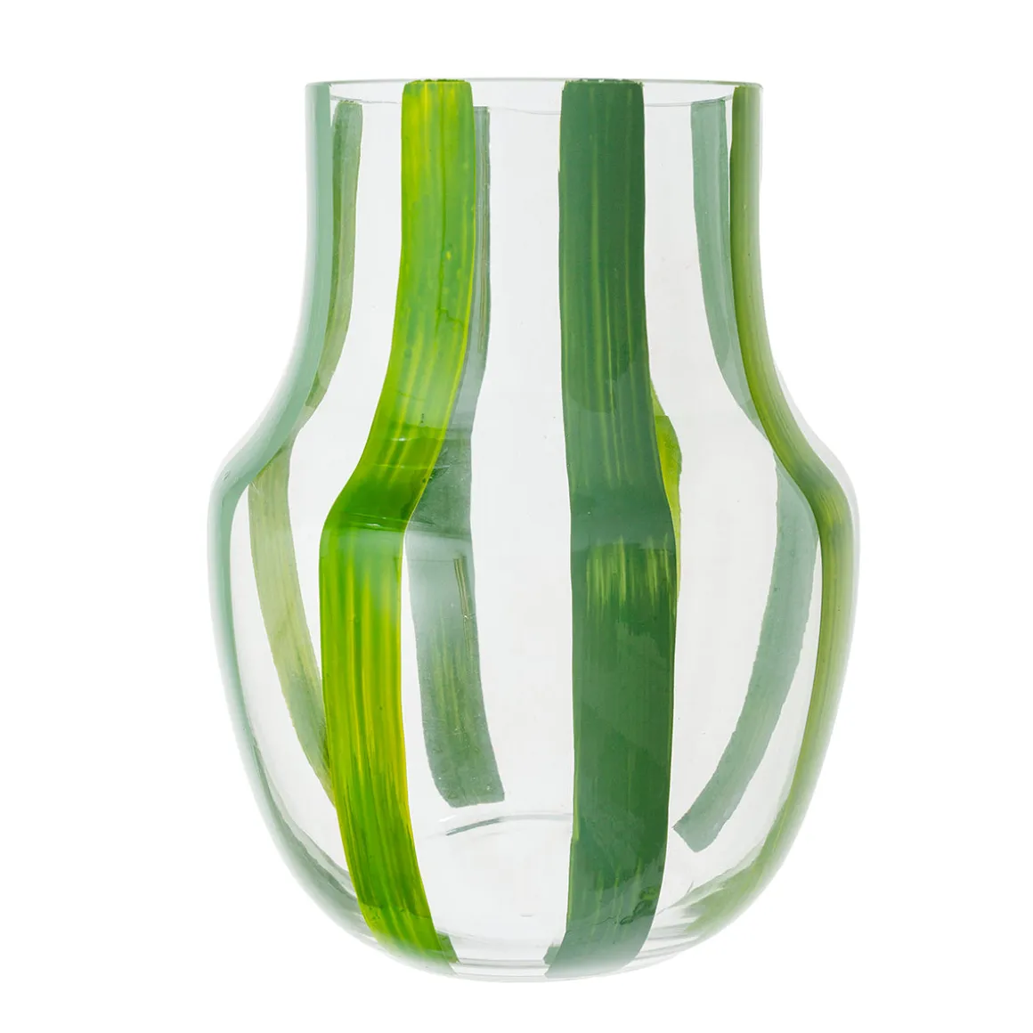Jarrón de Vidrio Verde Decorativo