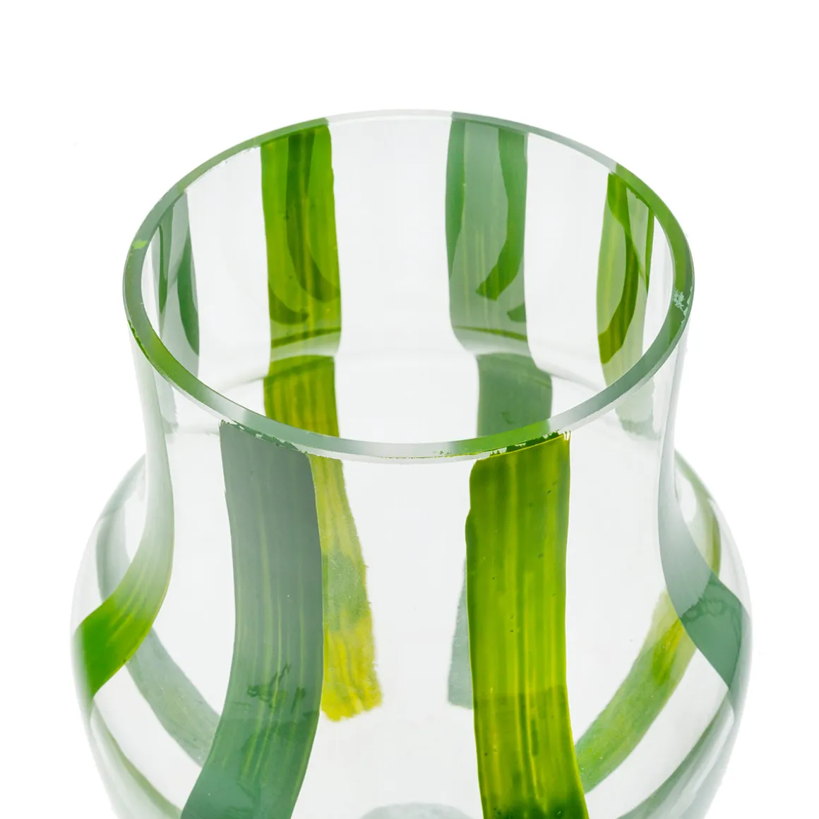 Jarrón de Vidrio Verde Decorativo