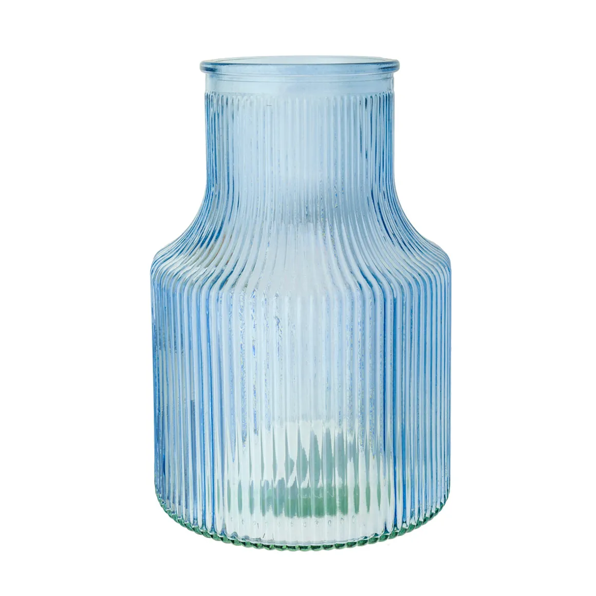 Jarron vidrio lacado azul claro