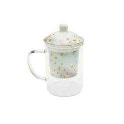 Mug infusiones cristal 12x8x14,5 300ml bloom turquesa
