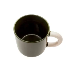 Mug 360 ml Verde y Crema
