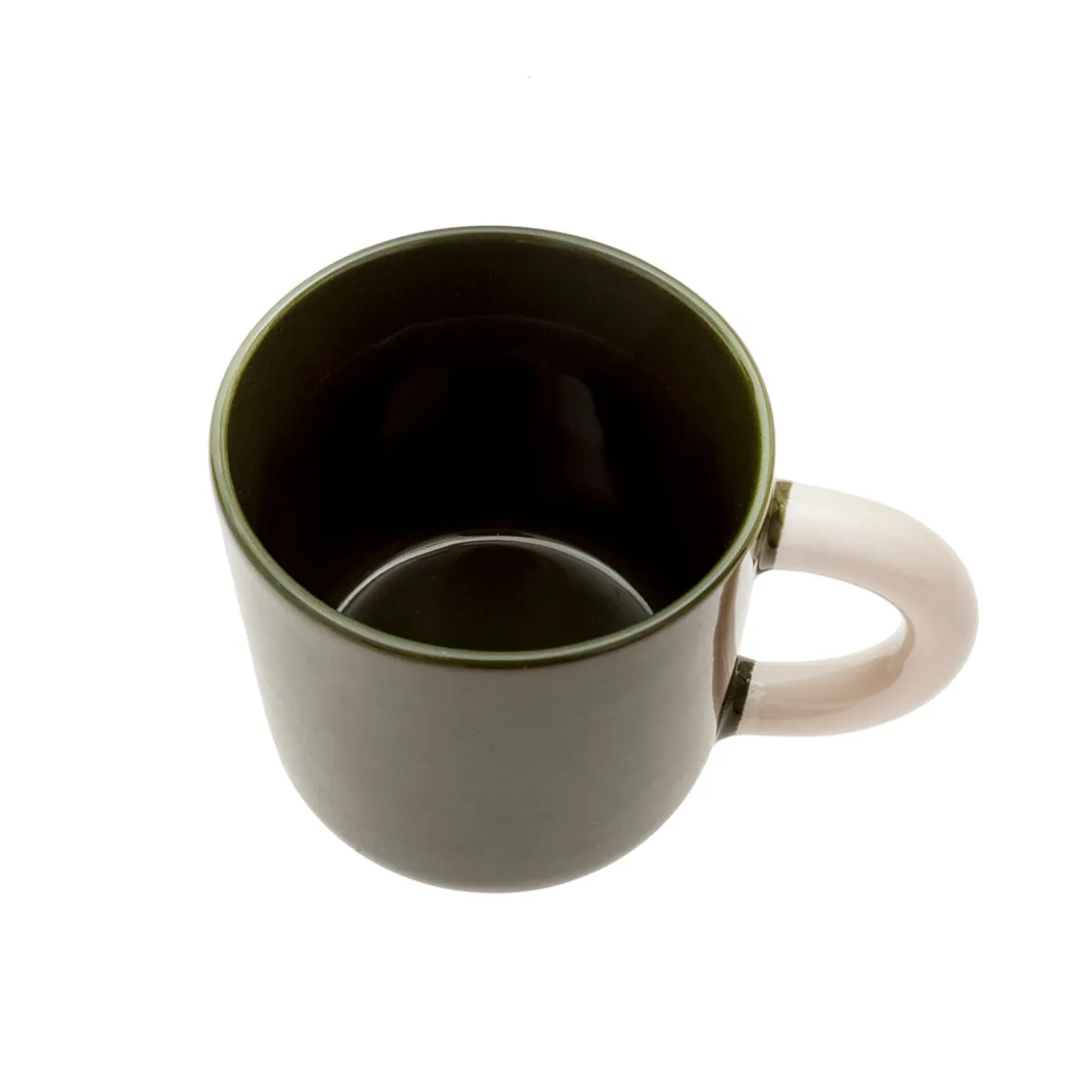 Mug 360 ml Verde y Crema