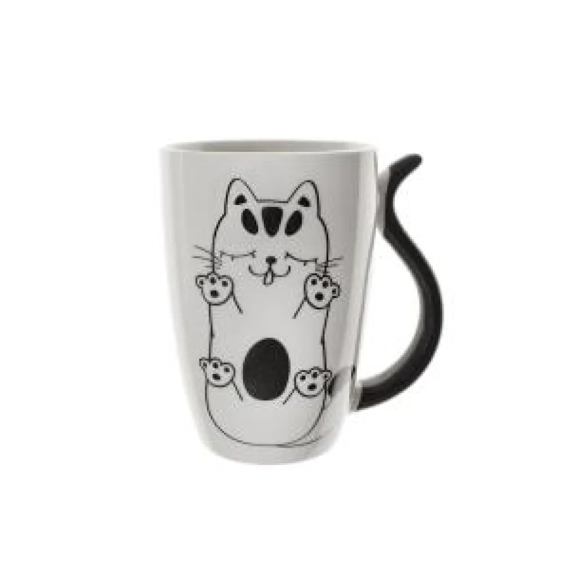 Mug porcelana gato ojos cerrados