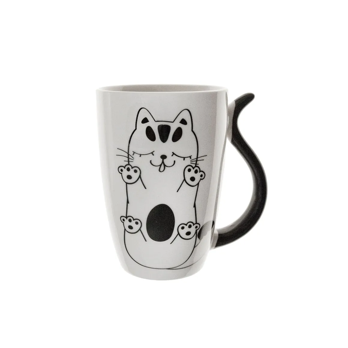 Mug porcelana gato ojos cerrados