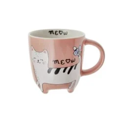 Mug porcelana gato/perro rosa