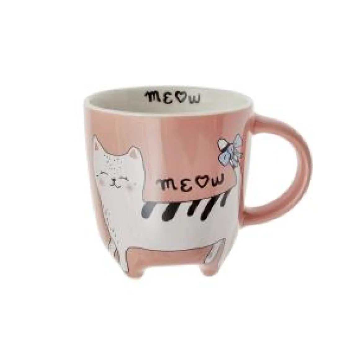Mug porcelana gato/perro rosa
