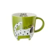 Mug porcelana gato/perro verde
