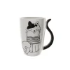Mug porcelana gato rallas ojos cerrados